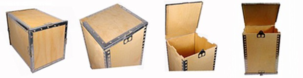Collapsible plywood packing box